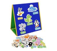 JunZheHub Lavagna in Feltro per Bambini Piccoli, Giocattolo Sensoriale Educativo, Lavagna Bifacciale da Appendere al Muro per Raccontare Storie, per Casa, Class, Blu