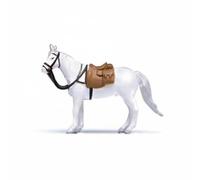 JunZheHub Miniature Cavallo Modellino Animale Dettagliato Accessorio per Ambientazioni Realistiche Perfetto per Mostra Fotografia Esposizione Adatto per Collezione Paesaggio Campagna, Bianco, 1/64