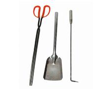 JunZheHub Pinza Attrezzo Fuoco Attizzatoio Paletta Cenere Metallo Manico Robusto Design Pratico Adatto per Casa Stufa Rustica Esterno, Piccolo