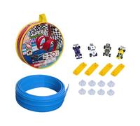 JunZheHub Pista da Corsa Flessibile, Lunga 5 M E Leggera con 4 Mini - Arrotolabile E Portatile - per Bambini dai 3 Anni in su - Maschi E - Gi, Blu
