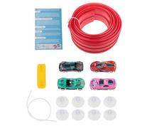 JunZheHub Pista Flessibile da 4,5 4 Mini Auto in Metallo Pressofuso, Doppio Binario per Lo Studio della Fisica, Portatile, Multifunzionale, per Ba, Rosso