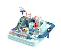 JunZheHub Set Avventura per Bambini, Set di Trenini con Pista per, Parcheggio Giocattolo, Plastica, Funzionamento Manuale, Adatto a Bambini, Regalo E, Mini Macaroon.