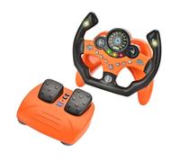 JunZheHub Set di Giocattoli per La Guida, Giocattolo Leggero E Musicale con Pedale, Copilota, Set di Gioco di Guida, Giocattolo Interattivo per Il Gioco di Ruol, Arancia, Taglia unica