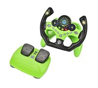 JunZheHub Set di Giocattoli per La Guida, Giocattolo Leggero E Musicale con Pedale, Copilota, Set di Gioco di Guida, Giocattolo Interattivo per Il Gioco di Ruol, Verde, Taglia unica