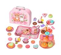 JunZheHub Set di Gioco di Ruolo, Set per Il tè del Pomeriggio, Set di Giocattoli per Dessert, Giocattolo da Principessa per Bambine E Ragazze, Stile F