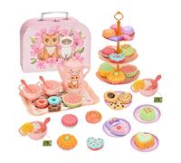 JunZheHub Set di Gioco di Ruolo, Set per Il tè del Pomeriggio, Set di Giocattoli per Dessert, Giocattolo da Principessa per Bambine E Ragazze, Stile E
