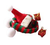 JunZheHub Set di Mini Abiti Natalizi per Bambole, Perfetti per Le Decorazioni Festive, Sciarpa Verde