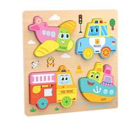 JunZheHub Set di Puzzle Educativi in Legno con Diversi Modelli, Ideale per Condividere Speciale tra Genitori E Figli dai 3 Ai 5 Anni, Traffico