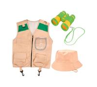 JunZheHub Set per Bambini con Gilet, Cappello E Binocolo per Avventure all'Aria Aperta, Giubbotto di Borsa Trasparente