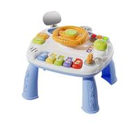 JunZheHub Tavolo Attività per Bambini con Giocattoli Musicali, Gambe Staccabili, Giocattoli Interattivi, Indicatori di Direzione, Volante Giocattolo per Bambini, Blu, Taglia unica