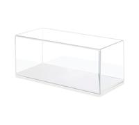 JunZheHub Vetrina in Acrilico Trasparente per Modellini di Auto, 1/43, Vetrina da Banco per Cimeli, Opere d'Arte, E Personaggi, Base Bianca