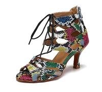 JUODVMP Donna Punta Aperta Scarpe da Ballo Latino Ballo Performance Tango ChaCha Salsa Pompe 7,5 cm Tacco Alto Model YCE377,40EU