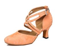JUODVMP Scarpe da Ballo di Carattere Ladies Punta Chiusa Salsa Tango Valzer Scarpe da Ballo Sociale per Le Donne Tacco 6cm Modello YCL457,37EU