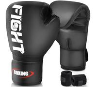 JUOIFIP Guantoni da Boxe in Pelle, Guantoni da Boxe Muay Thai e Allenamento, Guanti Da Boxe da Allenamento, Muay Thai, MMA, Arti Marziali, Sacchi Pugilato,14oz