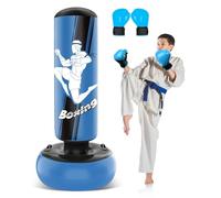JUOIFIP Sacco da boxe bambini, set da boxe con guantoni da boxe 165 cm, grande sacco boxe gonfiabile, regalo per bambini e bambine dai 3 ai 12 anni per esercitarsi con il karate