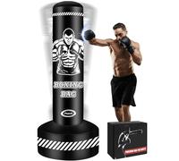 JUOIFIP Sacco da boxe da terra per adulti, sacco pesante da 180 cm per adulti, sacco da boxe per adolescenti con supporto, sacco da kickboxing per MMA Muay Thai, allenamento di taekwondo.