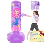 JUOIFIP Sacco da Boxe Gonfiabile per Bambini 168 cm con Guantoni da Boxe, Ottimo Regalo per Bambini, Ragazze dai 5 ai 12 Anni, Set da Boxe per Praticare Karate, Taekwondo, MMA