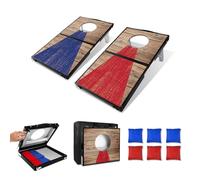 JUOIFIP Set da gioco pieghevole per cornhole da esterni, con 8 pouf e borsa per il trasporto, per cortile, prato, spiaggia, set da gioco 2 in 1 per campeggio all'aperto Alluminio Resistente