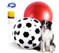 Juome Palla da pastore per cani, palla da cavallo con copertura, 50,8 cm, grande palla da pastore per cani, con pompa a mano, giocattolo per cani da cavallo per giocare palla da urto/palla udente