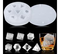 Juome Stampo per cubetti di ghiaccio a forma di dado, per whisky, DND, in silicone, con 7 cavità stereoscopiche standard, accessori DND decorativi, regalo per amanti dei dadi