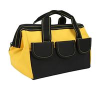 JUOPZKENN Borsa Porta Attrezzi, Borsa Porta Attrezzi da 13 Pollici Borsa Impermeabile in Tessuto Oxford a Doppio Filo 1680D Borsa Multifunzionale a Bocca Larga per Negozio di Attrezzi(Giallo)