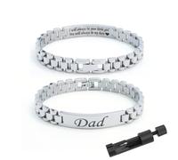 Juozyve Daddy Gifts - Braccialetto da uomo in acciaio inox, regolabile, regalo per la festa del papà, da parte della figlia, figlio, catena da polso da 10 mm, regalo per compleanno, Natale