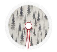 Jupe De Sapin De Noël 76cm À Glands, Tapis/Couvre-Pied Rond Décoratif Pour Arbre, Forêt Pins Dense,Pour La Maison, Vacances, Décoration D'Arbre