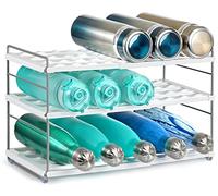 JUPELI Porta Bottiglie Acqua, Portabottiglie Estensibile, Multifunzionale Regolabile per Portabottiglie Acqua per Cucina, Dispensa e Ufficio