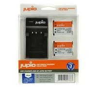 Jupio Batteria Kit Olympus Jupio: 2x batteria Li-40B/Li-42B/NP45/D-Li63/EN-EL10 + caricatore singolo USB