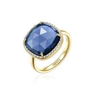 Jupiter Anello da donna con pietra preziosa - anello da donna con pietra preziosa, 12 mm, gioielli per San Valentino, festa della mamma, compleanno, 9, Gemma, Zaffiro azzurro