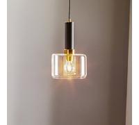 Jupiter Lampada a sospensione Viva, trasparente/nero/ottone, a 1 luce 1846