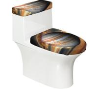 Jupiter Landscape - Copriwater morbidi, 2 pezzi, elastici, riutilizzabili, per WC a forma di U, decorazione per il bagno