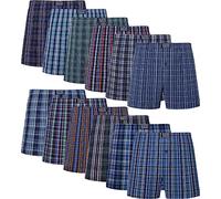 JupiterSecret Boxer Uomo 100% Cotone Morbidi e Traspiranti Mutande Uomo a Quadri Boxer Americani Uomo 12 Pezzi, 2XL