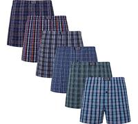 JupiterSecret Boxer Uomo 100% Cotone Morbidi e Traspiranti Mutande Uomo a Quadri Boxer Americani Uomo 6 Pezzi, M