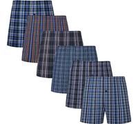 JupiterSecret Boxer Uomo Cotone 100% Morbidi e Traspiranti Mutande Uomo a Quadri Intrecciata Boxer Uomo Larghi Boxer Americani Uomo 6 Pezzi, M