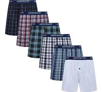 JupiterSecret Boxer Uomo Cotone Mutande Uomo a Quadri Classici Boxer Tessuto Boxer Americani Uomo Larghi 6 Pezzi con Bottone e Vita Scoperta, S