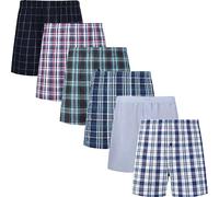 JupiterSecret Boxer Uomo Cotone Mutande Uomo a Quadri Classici Boxer Tessuto Boxer Americani Uomo Larghi 6 Pezzi con Bottone, 5XL