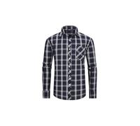 JupiterSecret Camicia Casual da Uomo in Cotone a Quadri con Bottoni, Camicia da Abito da Lavoro, con Taschino sul Petto
