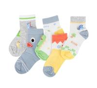 Jupsk 5 Paia di Calzini per Bambini con Dinosauri, Calzini Estivi in Rete, Calzini Sportivi alla Caviglia, Calzini Traspiranti e Leggeri per Bambini di Età Compresa tra 1 e 8 Anni