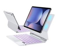 JUQITECH Magic Style - Custodia con tastiera per Samsung Galaxy Tab 12,4" | Compatibile con S10+/S9+/S9 FE+/S8+/S7+/S7 FE da 31,5 cm, tastiera trackpad retroilluminata, supporto magnetico galleggiante