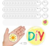 Juqoyue 100 Bottoni in Acrilico Trasparente, Crea I Tuoi Bottoni, Badge per Bottoni in Acrilico per attività Scolastiche Artigianali DIY, 2,25 Pollici