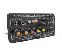 Juqoyue 12V 24V 220V Scheda Amplificatore Digitale Bluetooth Subwoofer Doppio Microfono Amplificatore Karaoke Altoparlante Theater DIY 30W Spina UE