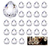 Juqoyue 24 Pezzi di Acchiappasole in, Cristalli da 0,8 Pollici/20 mm per Appendere, Prismi in Vetro per Decorazioni da Finestra, Matrimonio