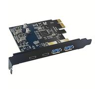 Juqoyue 4 Porte 5 Gbps PCIE Card Hub USB 3.0 PCI-e Board 2 Porte USB A + 2 Porte Type-C Adattatore per Scheda di Espansione USB PCI-e per Computer