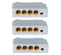 Juqoyue 4 Porte Poe Extender 10/100/1000Mbps 1 in 3 out Gigabit Poe Extender 1 A 3 Switch di Rete Ripetitore per Switch Poe 3 Pezzi