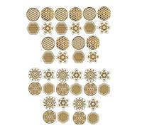 Juqoyue 40 Pezzi/10 Fogli 3,5 cm Fiore della Vita Adesivo Energetico Adesivo Dorato Trasparente Impermeabile 7 Chakra Adesivo Energetico in Rame