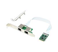 Juqoyue Adattatore Server Ethernet Gigabit Scheda di Rete Gigabit M.2 B+M Dual Port Scheda di Rete Server Gigabit NIC Ethernet 10/100/1000Mbps per PC