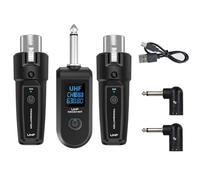 Juqoyue Adattatore XLR UHF da 6,35 mm Trasmettitore Ricevitore Microfono Wireless per Microfono Dinamico Chitarra Mixer Audio PA