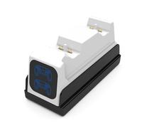 Juqoyue Caricabatterie per Controller per, con Adattatore CA A Ricarica Rapida e Doppia Stazione di Docking A Induzione per PlayStation5.