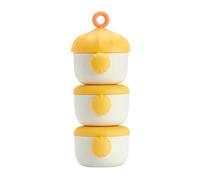 Juqoyue Distributore di Latte In Polvere A 3 Strati, Impilabile e Portatile, Grande Capacità, Ideale per La Conservazione di Snack e All'Aperto, Giallo